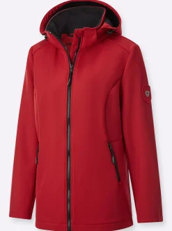 Jacken| Softshelljacke mit Fleece gefüttert rot