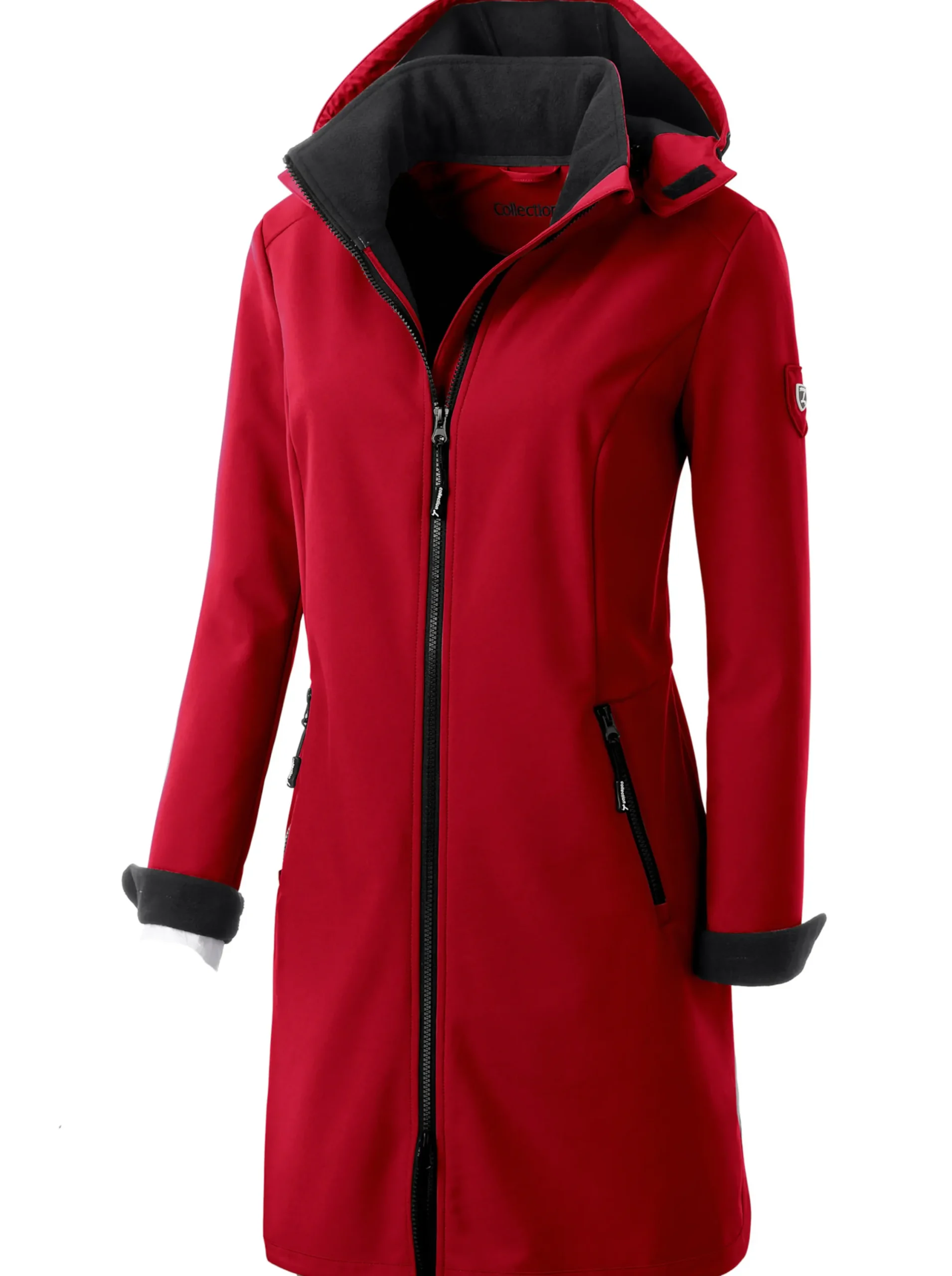 Jacken| Softshelljacke mit Gummizug im Rücken rot