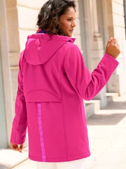 Jacken| Softshelljacke mit kontrastfarbigem Futter fuchsia