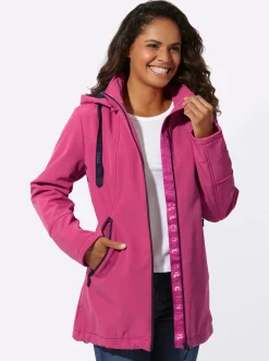 Jacken| Softshelljacke mit kontrastfarbigem Futter fuchsia