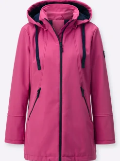 Jacken| Softshelljacke mit kontrastfarbigem Futter fuchsia