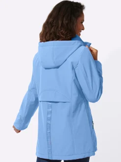 Jacken| Softshelljacke mit kontrastfarbigem Futter himmelblau
