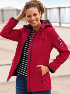 Jacken| Softshelljacke mit schwarzer Fleece-Innenseite rot