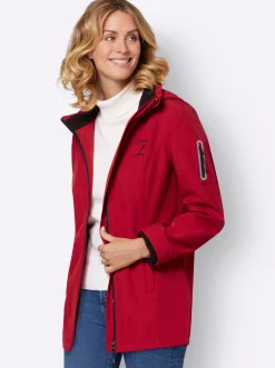 Jacken| Softshelljacke mit schwarzer Fleece-Innenseite rot