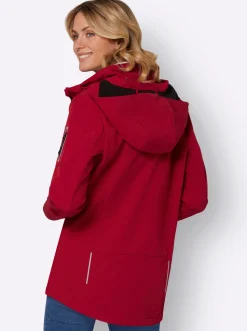 Jacken| Softshelljacke mit schwarzer Fleece-Innenseite rot
