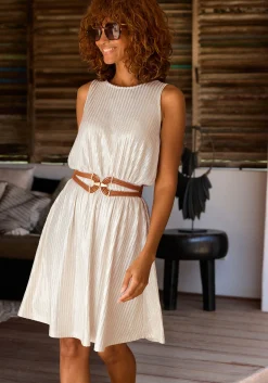 Strandkleider|LASCANA Sommerkleid beige-goldfarben