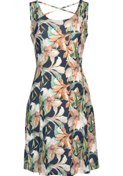 Kleider|LASCANA Sommerkleid marine-apricot-bedruckt