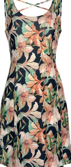 Kleider|LASCANA Sommerkleid marine-apricot-bedruckt