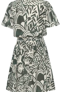 Strandkleider|Kleider|LASCANA Sommerkleid grün-cremebedruckt