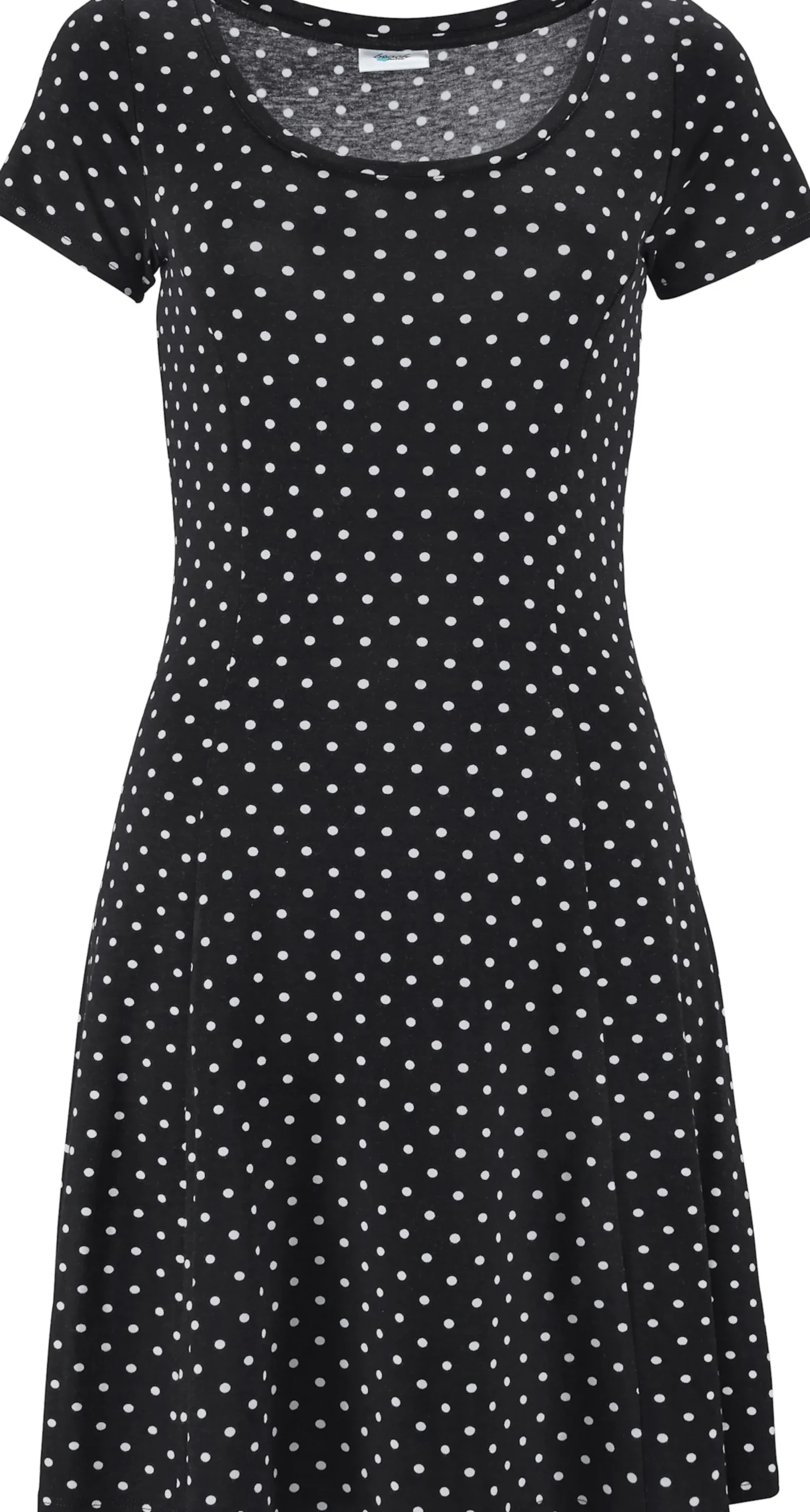 Kleider|Beachtime Sommerkleid schwarz-weiß-gepunktet