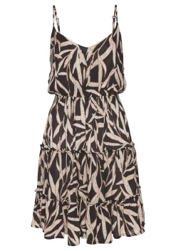Strandkleider|s.Oliver Sommerkleid schwarz-sandbedruckt
