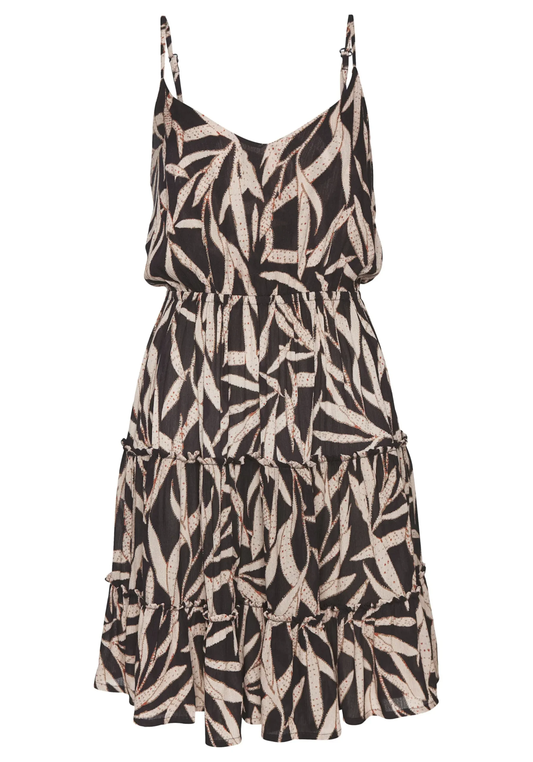 Strandkleider|s.Oliver Sommerkleid schwarz-sandbedruckt