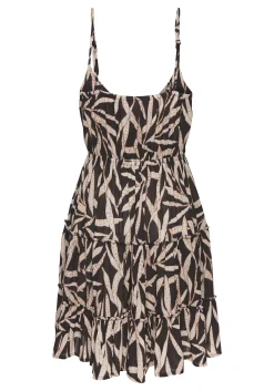 Strandkleider|s.Oliver Sommerkleid schwarz-sandbedruckt