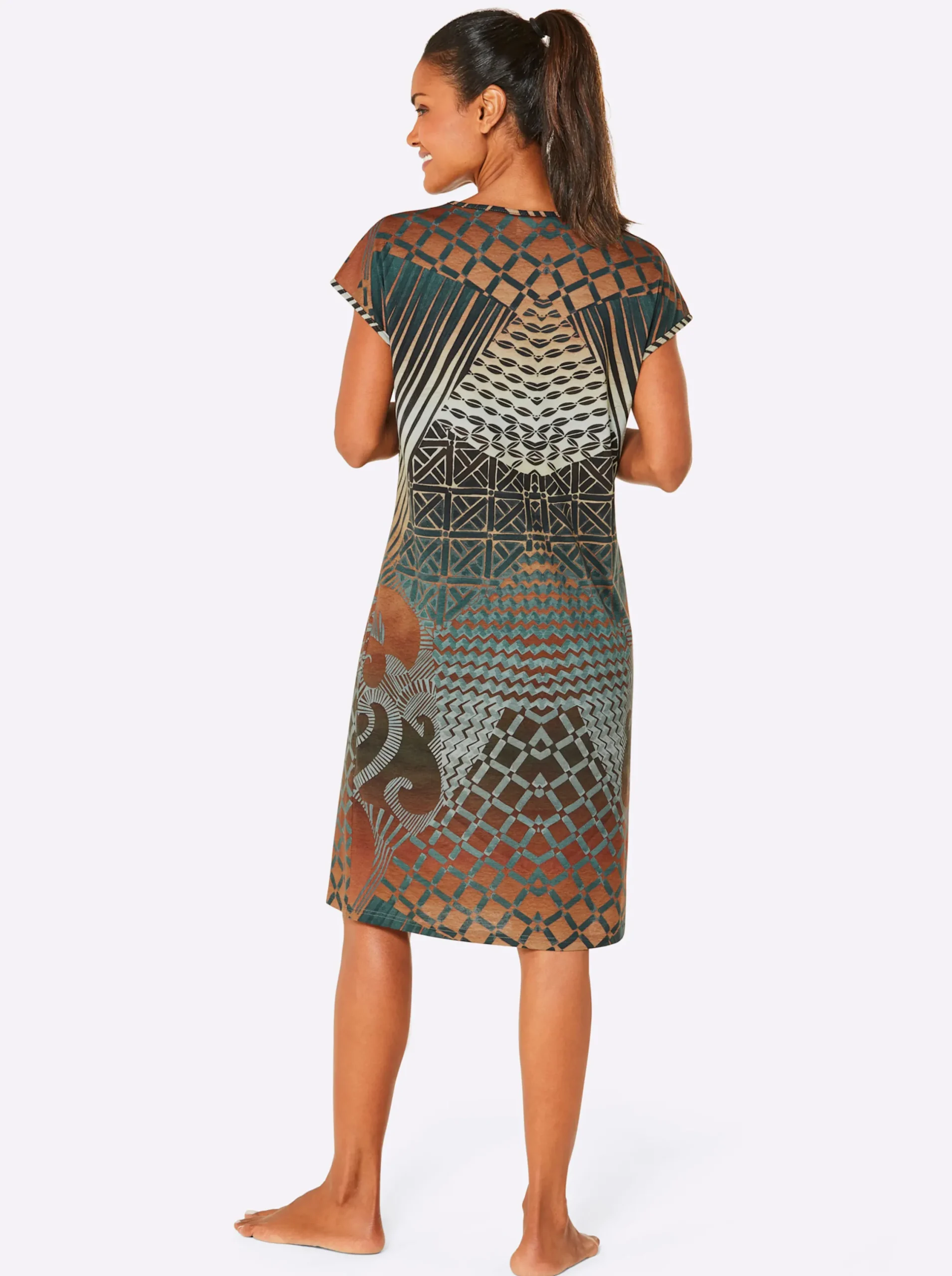 Strandkleider| Sommerkleid camel-jade-bedruckt