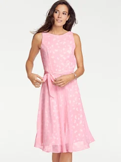 Kleider|heine Sommerkleid inklusive Bindegürtel rosé-offwhite