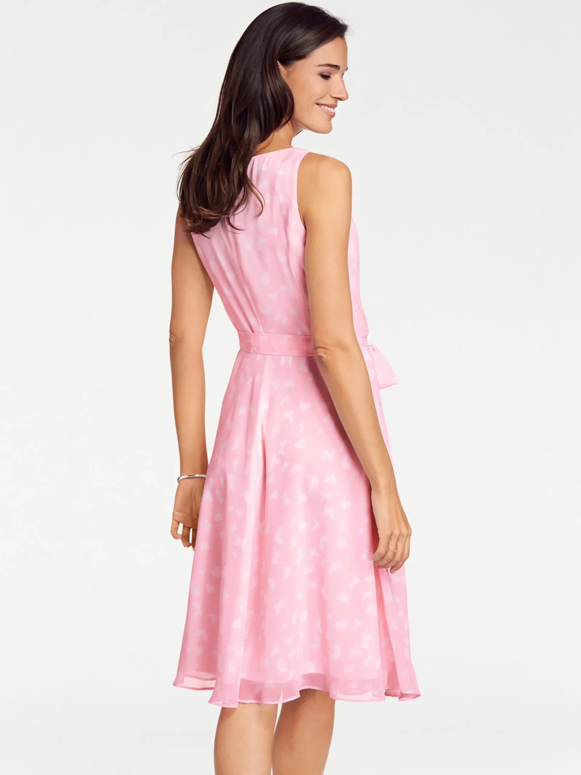 Kleider|heine Sommerkleid inklusive Bindegürtel rosé-offwhite
