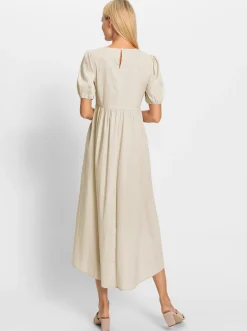 Kleider|heine Sommerkleid mit Puffärmel sand