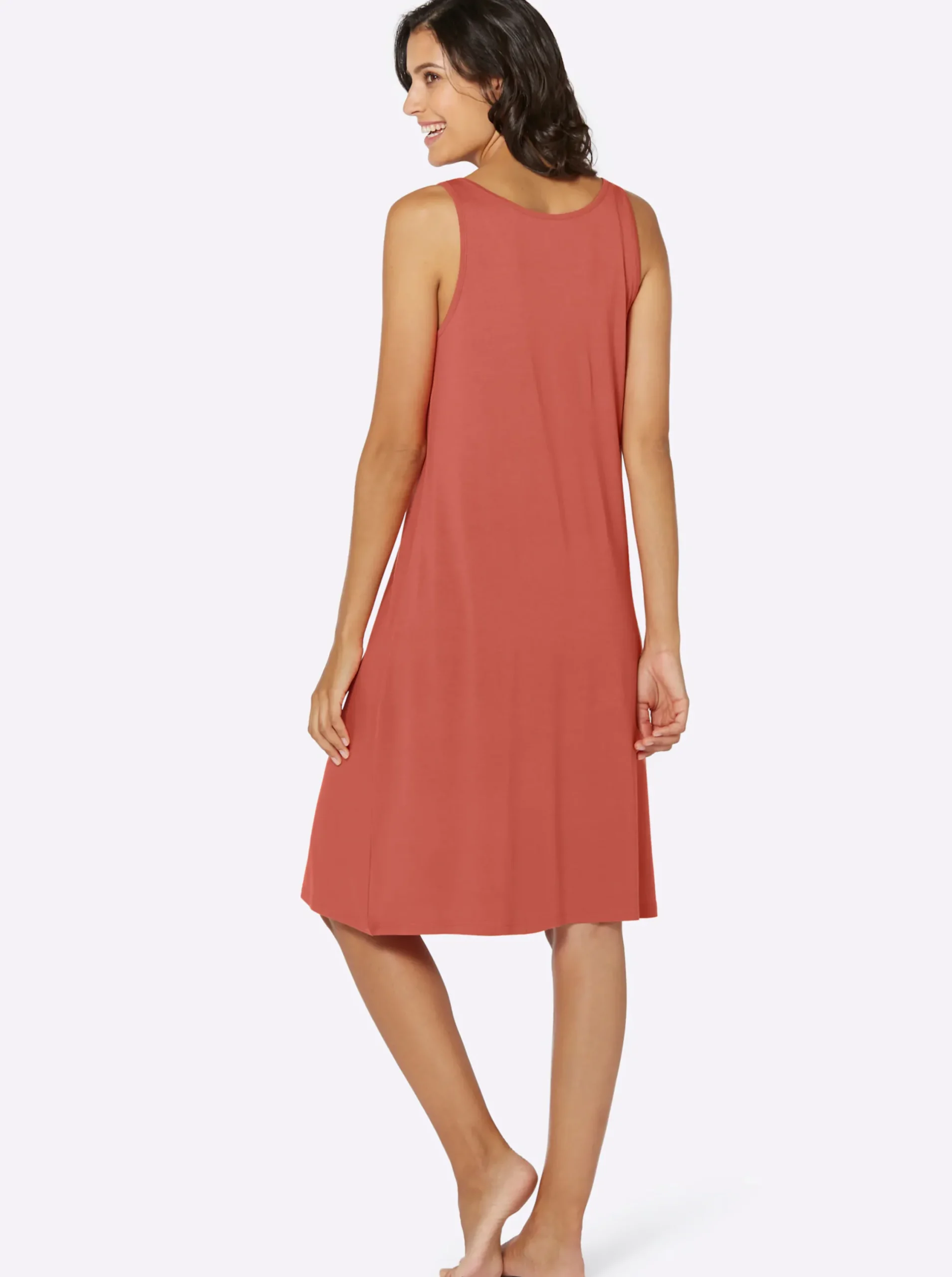 Kleider|feel good Sommerkleid mit Zierspange terrakotta