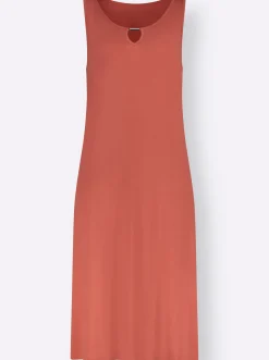 Kleider|feel good Sommerkleid mit Zierspange terrakotta