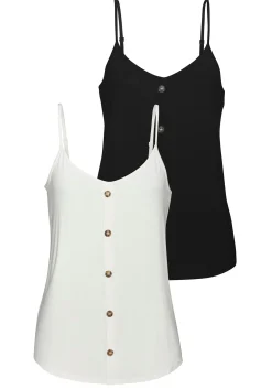 Shirts|LASCANA Spaghettitop creme,schwarz