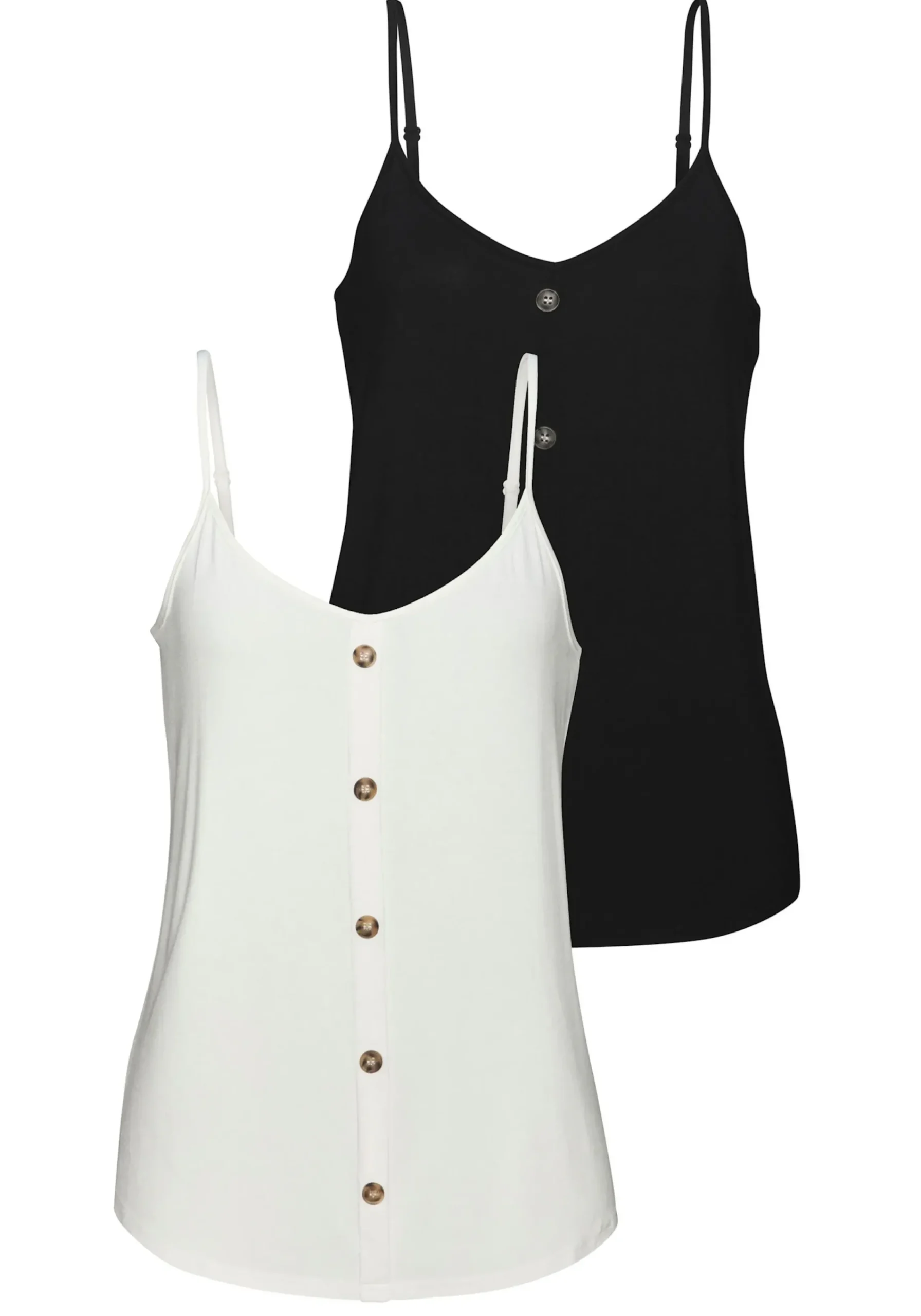 Shirts|LASCANA Spaghettitop creme,schwarz