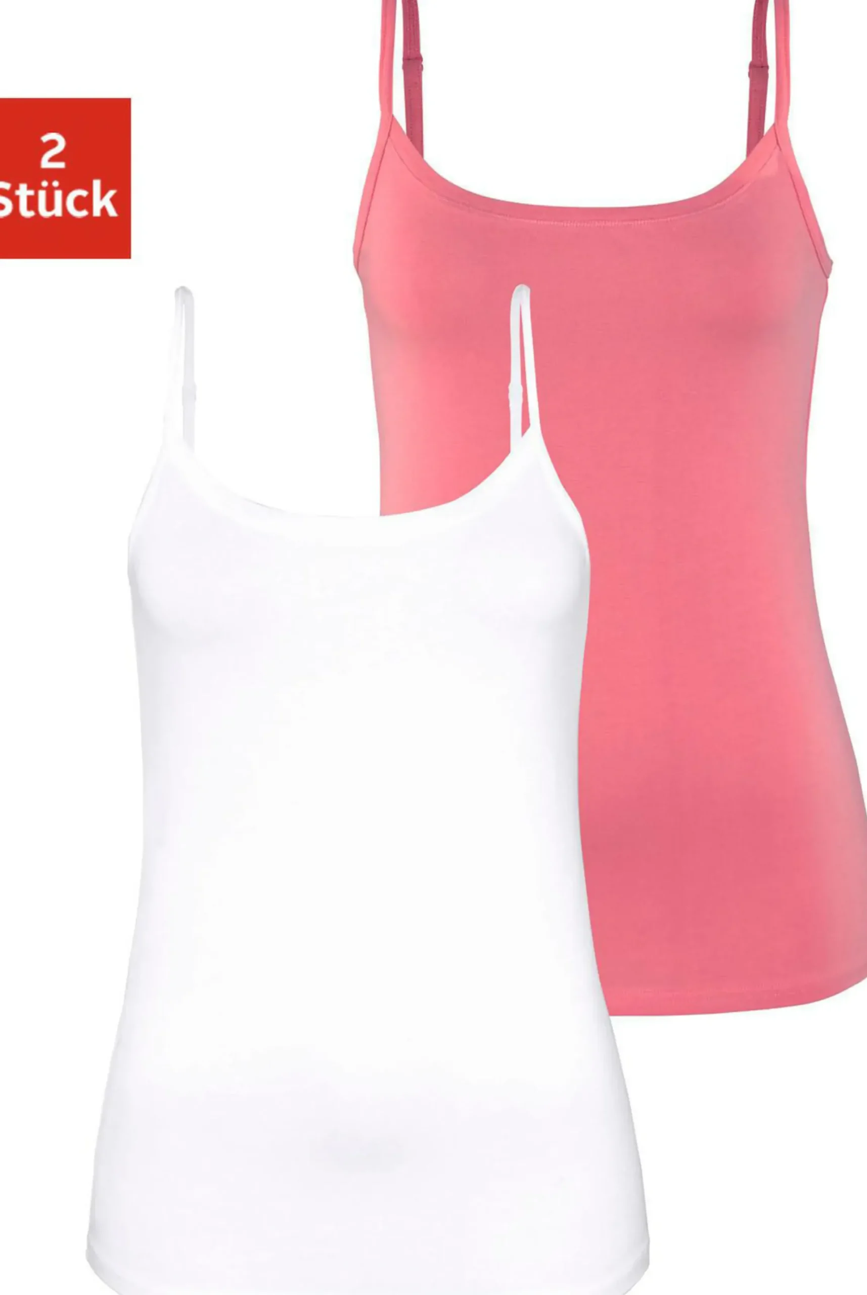 Shirts|Vivance Spaghettitop apricot,weiß
