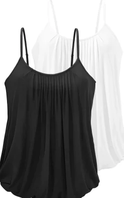 Shirts|LASCANA Spaghettitop weiß,schwarz