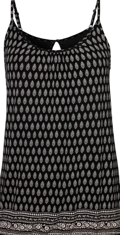 Shirts|LASCANA Spaghettitop schwarz-gemustert,schwarz-uni