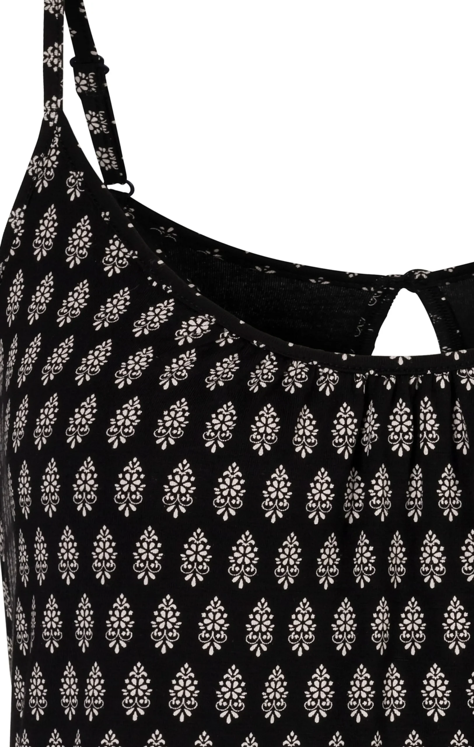 Shirts|LASCANA Spaghettitop schwarz-gemustert,schwarz-uni