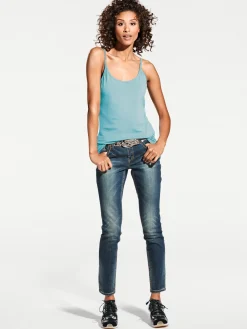 Shirts|heine Spaghettitop in figurbetontem Schnitt aqua