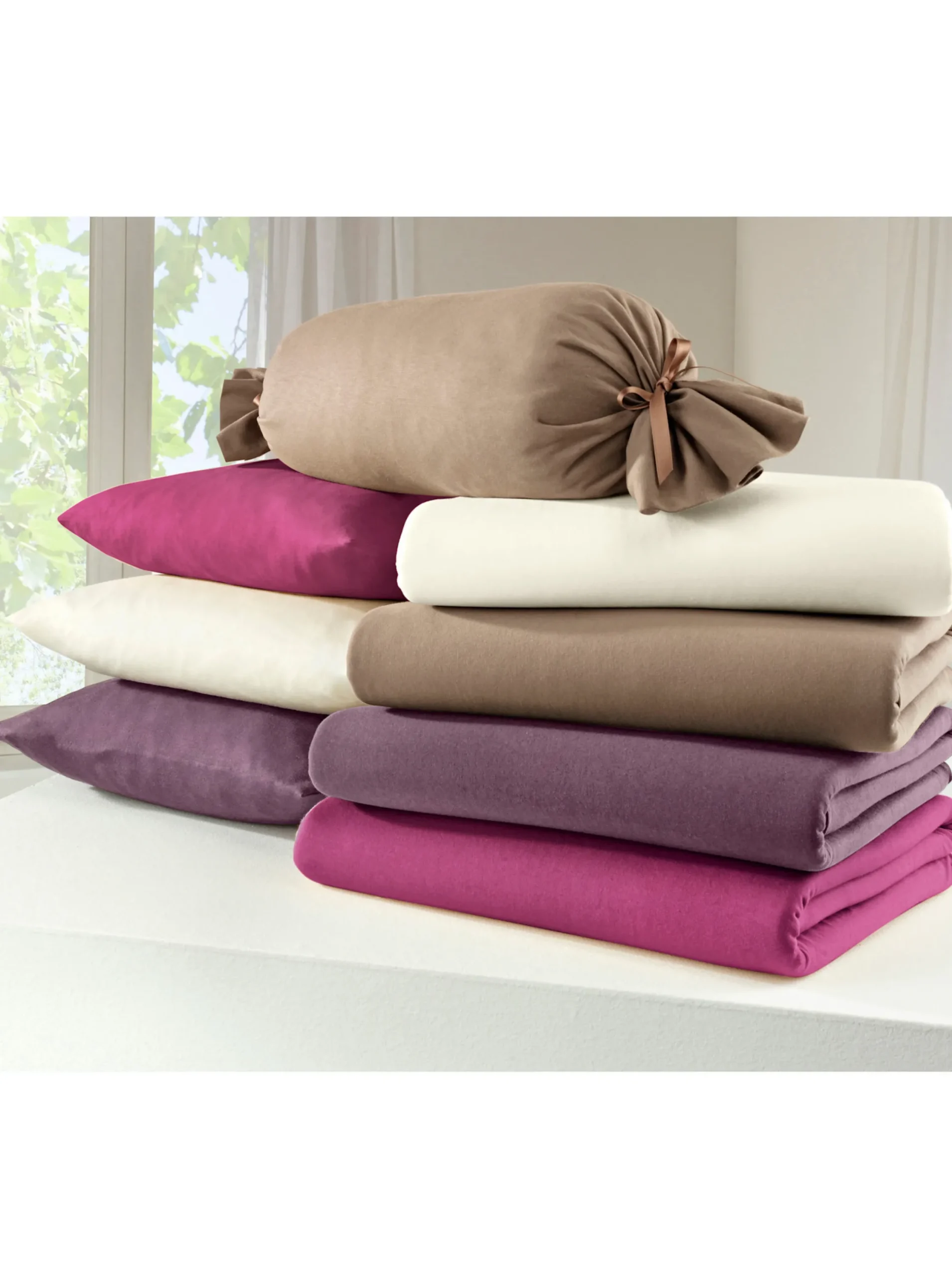 Bettwäsche & Laken|Estella Spannbetttuch aubergine
