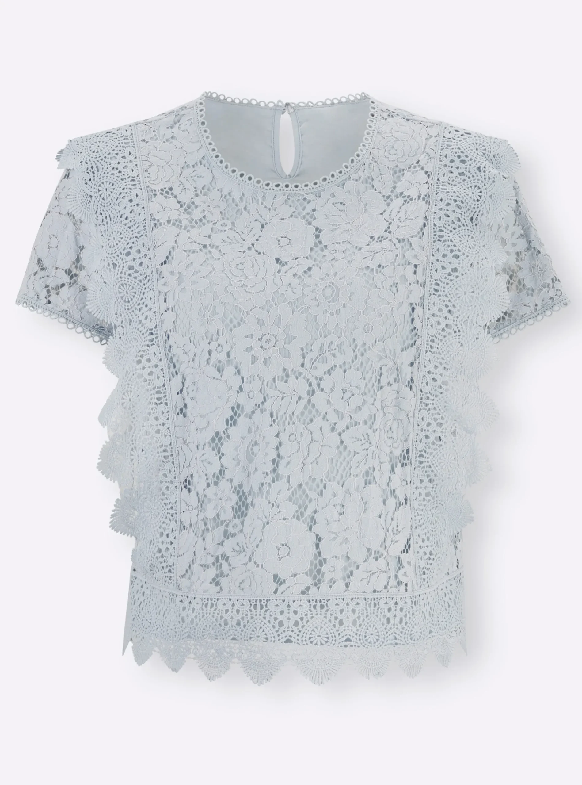 Blusen|heine Spitzen-Bluse hellblau