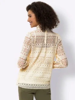 Blusen|heine Spitzenbluse inklusive blickdichtem Top champagner