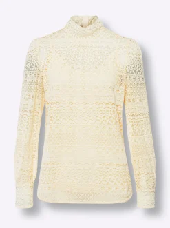Blusen|heine Spitzenbluse inklusive blickdichtem Top champagner