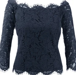 Blusen|heine Spitzenbluse mit 3/4-Ärmeln nachtblau