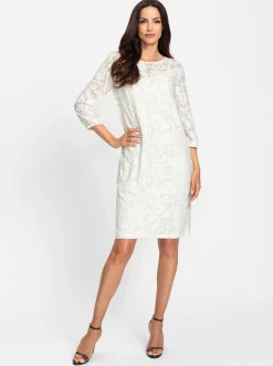 Abendkleider|heine Spitzenkleid mit separatem Unterkleid ecru