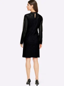 Abendkleider|Kleider|heine Spitzenkleid mit transparenten Ärmeln marine