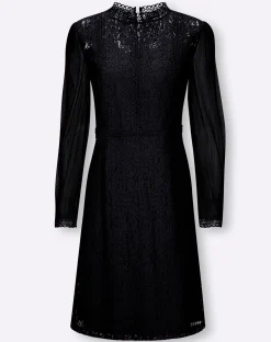 Abendkleider|Kleider|heine Spitzenkleid mit transparenten Ärmeln marine