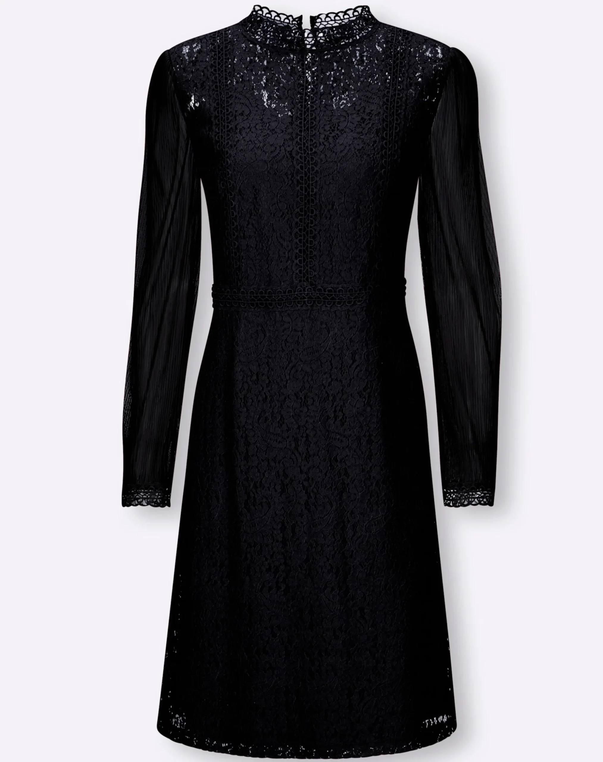 Abendkleider|Kleider|heine Spitzenkleid mit transparenten Ärmeln marine