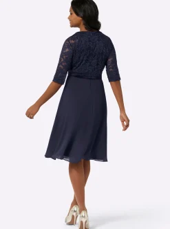 Kleider| Spitzenkleid mit weitem Rockteil marine
