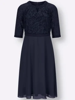 Kleider| Spitzenkleid mit weitem Rockteil marine