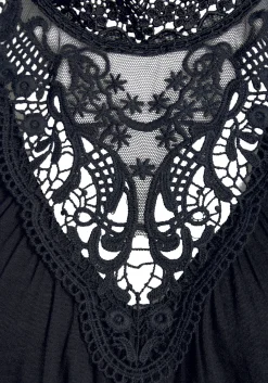 Shirts|LASCANA Spitzentop schwarz