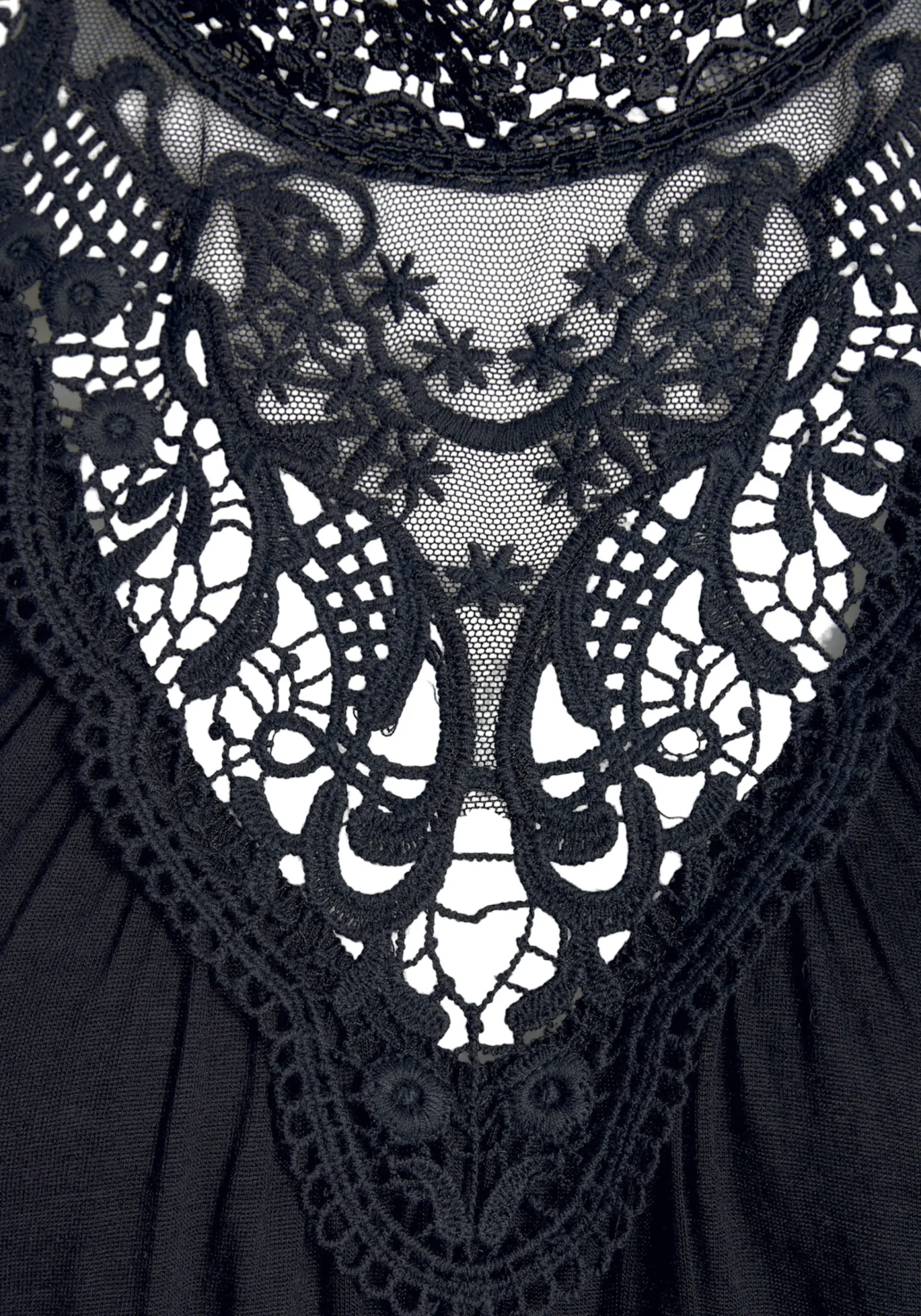Shirts|LASCANA Spitzentop schwarz