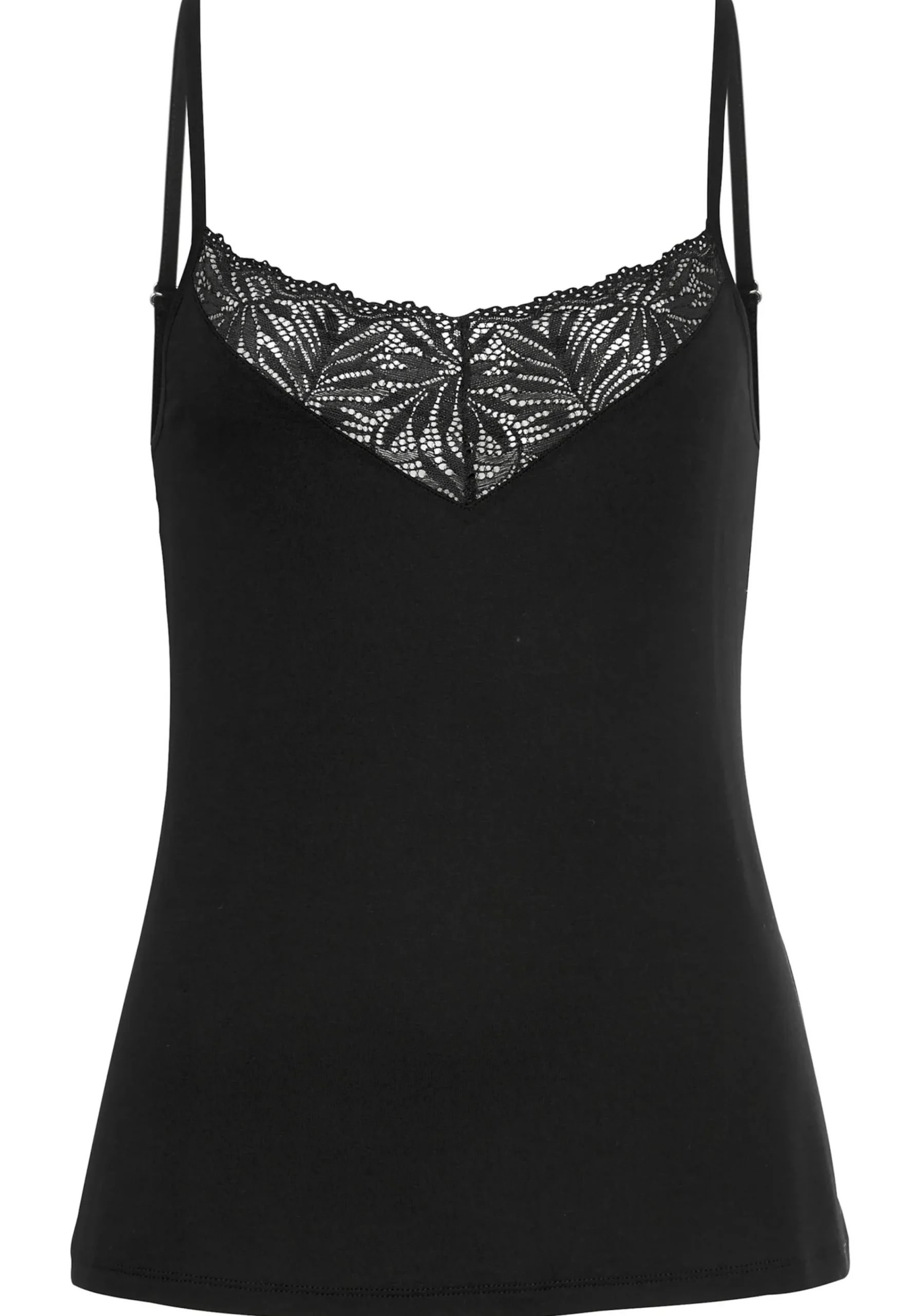 Shirts|LASCANA Spitzentop schwarz