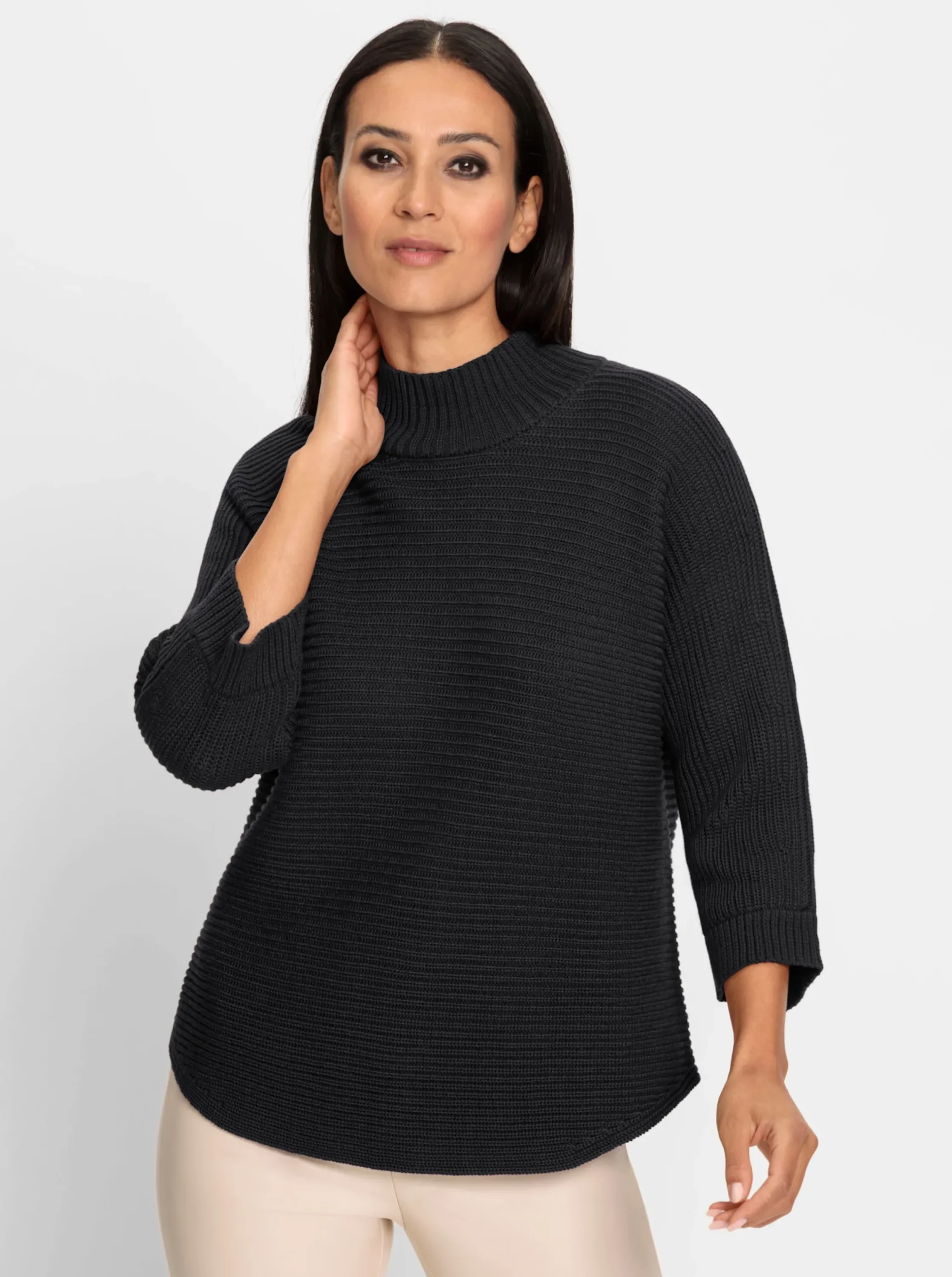 Pullover|heine Stehkragenpullover schwarz