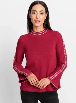 Pullover|heine Stehkragenpullover rot