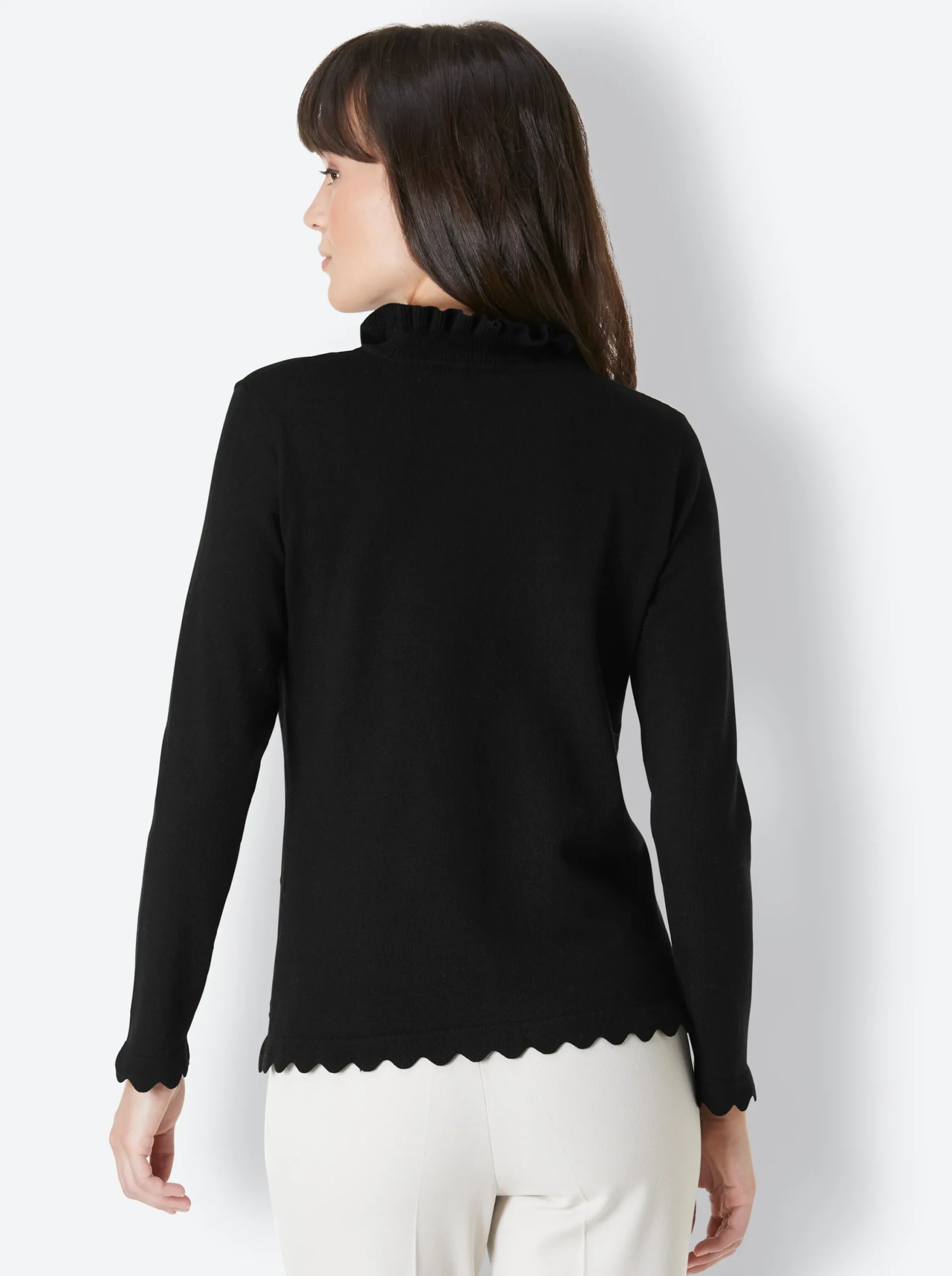 Pullover|CREATION L PREMIUM Stehkragenpullover schwarz