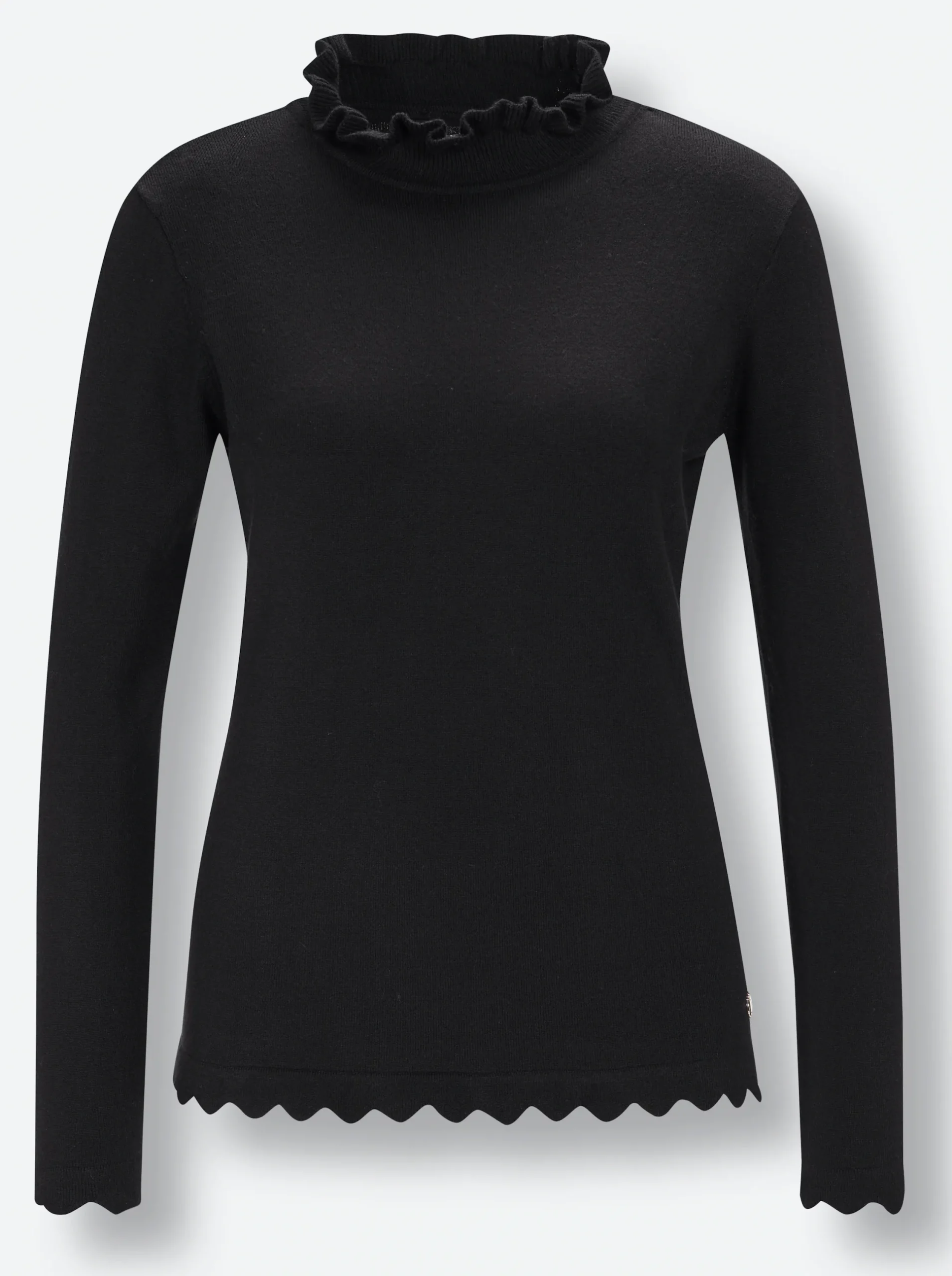 Pullover|CREATION L PREMIUM Stehkragenpullover schwarz