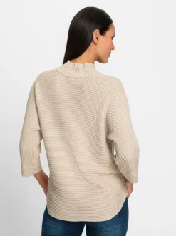 Pullover|heine Stehkragenpullover beige-meliert