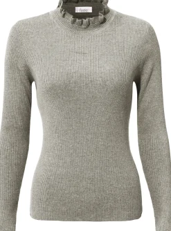 Pullover|heine Stehkragenpullover in figurbetonender Form silbergrau